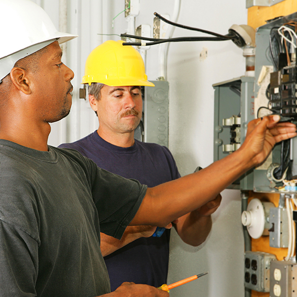 Help electricians by performing duties requiring less skill. Duties include using, supplying or holding materials or tools, and cleaning work area and equipment.