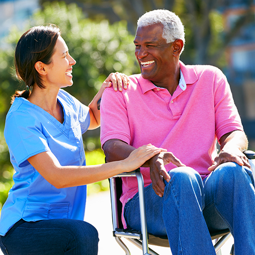 Patient Care Assistant escorting patient to and from various destinations.